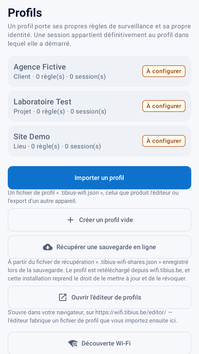 Choix du profil de surveillance